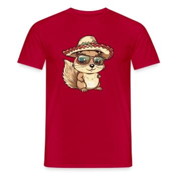 Sombrero comique comique Écureuil - T-shirt homme - rouge - Devant - AI Model Male 178 dark (178cm)