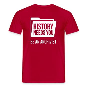 Sei Archivar: Die Geschichte braucht dich - Männer T-Shirt - Rot - Vorne - AI Model Male 178 dark (178cm)