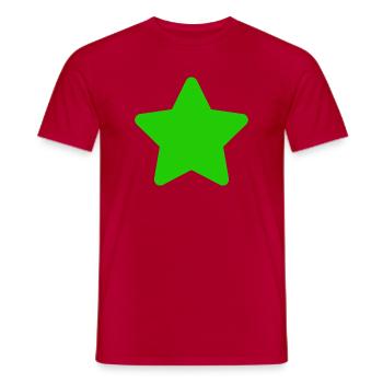 Grüner Stern Clipart - Männer T-Shirt - Rot - Vorne - AI Model Male 178 dark (178cm)