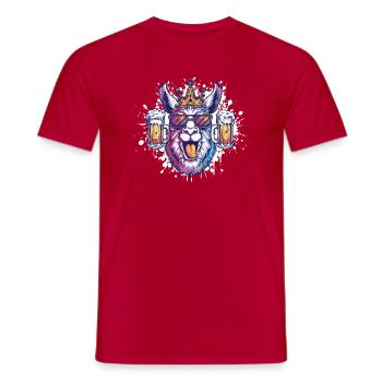 Bière d’alpaga, drôle - T-shirt homme - rouge - Devant - AI Model Male 178 dark (178cm)
