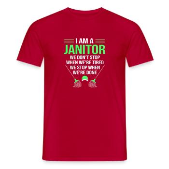 Hausmeister - Männer T-Shirt - Rot - Vorne - AI Model Male 178 dark (178cm)