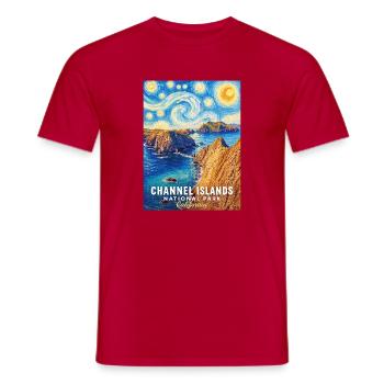 Coastal scene Channel Islands California - Men's T-Shirt - red - Front - AI Model Male 178 dark (178cm)
