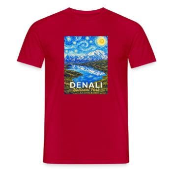 Denali-Nationalpark, Alaska - Männer T-Shirt - Rot - Vorne - AI Model Male 178 dark (178cm)