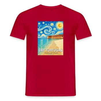 Dry Tortugas Coastal Art Florida - Men's T-Shirt - red - Front - AI Model Male 178 dark (178cm)