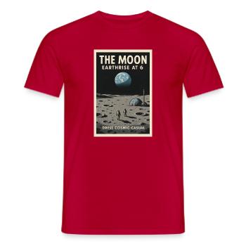 Mondaufgang um 6 | Lunar Retro Humor - Männer T-Shirt - Rot - Vorne - AI Model Male 178 dark (178cm)