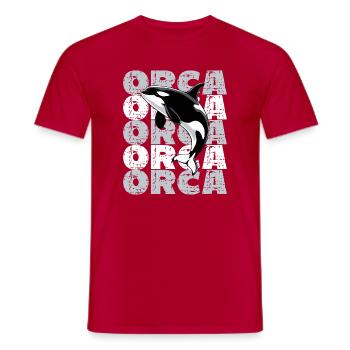 Orques Orques Océan Vie marine Orque - T-shirt homme - rouge - Devant - AI Model Male 178 dark (178cm)