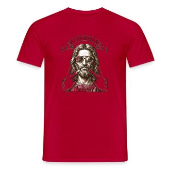 Il est un Alléluia Ressuscité - T-shirt homme - rouge - Devant - AI Model Male 178 dark (178cm)