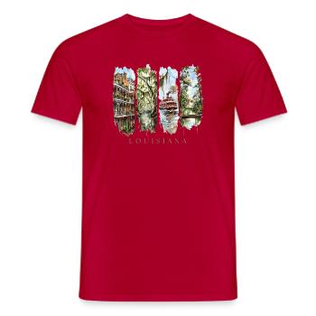 Louisiana Vacation Travel – Bayou & New Orleans - Men's T-Shirt - red - Front - AI Model Male 178 dark (178cm)