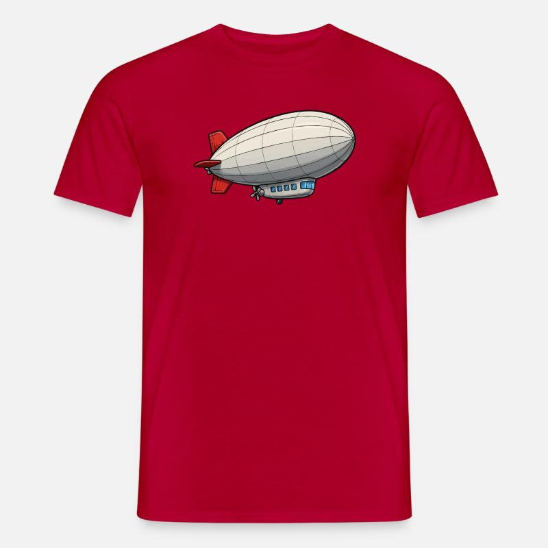 Zeppelin de dessins animés de dirigeables - T-shirt homme - rouge