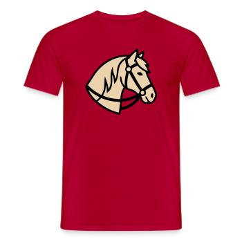 Pony Kopf Pferd Züchter Logo - Männer T-Shirt - Rot - Vorne - AI Model Male 178 dark (178cm)