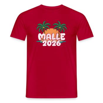 Malle 2026 - Men's T-Shirt - red - Front - AI Model Male 178 dark (178cm)