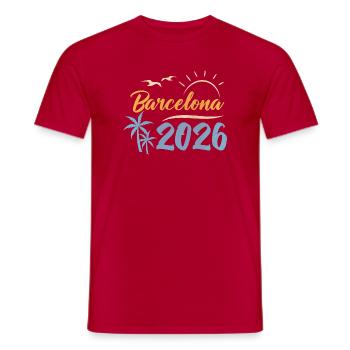 Barcelona 2026 - Männer T-Shirt - Rot - Vorne - AI Model Male 178 dark (178cm)