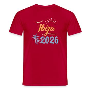 Ibiza 2026 - Männer T-Shirt - Rot - Vorne - AI Model Male 178 dark (178cm)