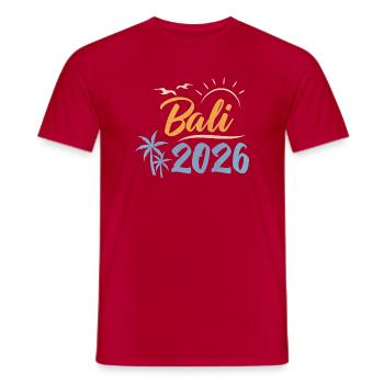 Bali 2026 - Männer T-Shirt - Rot - Vorne - AI Model Male 178 dark (178cm)