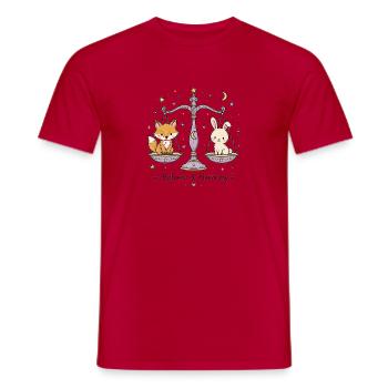 Astro Libra – Balance & Harmony - Men's T-Shirt - red - Front - AI Model Male 178 dark (178cm)