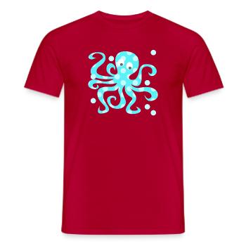 Poulpe Calamar Points Points Bestioles Animal marin comique - T-shirt homme - rouge - Devant - AI Model Male 178 dark (178cm)