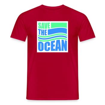 Save The Ocean Ozean Aktivismus Umwelt Statement - Männer T-Shirt - Rot - Vorne - AI Model Male 178 dark (178cm)