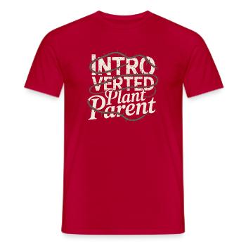 Parent de plante introverti - T-shirt homme - rouge - Devant - AI Model Male 178 dark (178cm)