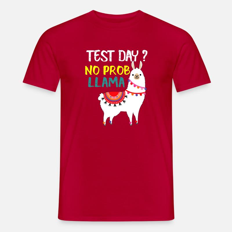 Test Day No Prob Llama - Men's T-Shirt - red