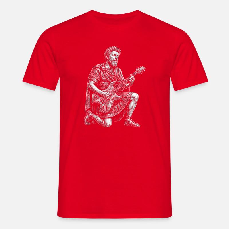 Marcus Aurelius plays guitar - Men's T-Shirt - red