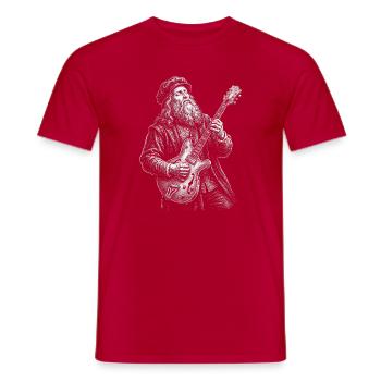 Leonardo Da Vinci spielt Gitarre - Männer T-Shirt - Rot - Vorne - AI Model Male 178 dark (178cm)