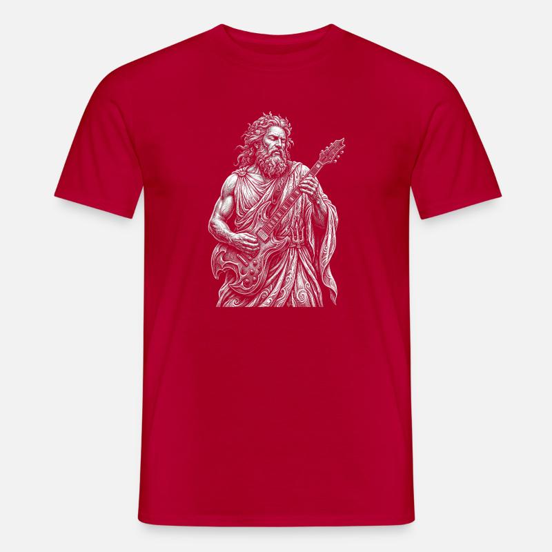 Poseidon spielt Gitarre - Männer T-Shirt - Rot