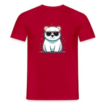 Polar Bear Shiny Glasses - Men's T-Shirt - red - Front - AI Model Male 178 dark (178cm)