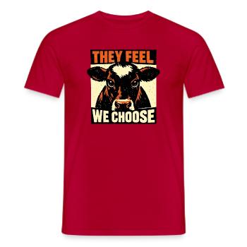 Kuhblick They Feel We Choose - Men's T-Shirt - red - Front - AI Model Male 178 dark (178cm)