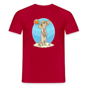 Été du Chapeau de paille de la plage de Suricates - T-shirt homme - rouge - Devant - AI Model Male 178 dark (178cm)