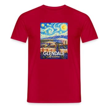 Glendale Arizona Sternennacht - Männer T-Shirt - Rot - Vorne - AI Model Male 178 dark (178cm)