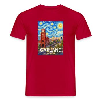 Garland, Texas Sternennacht - Männer T-Shirt - Rot - Vorne - AI Model Male 178 dark (178cm)