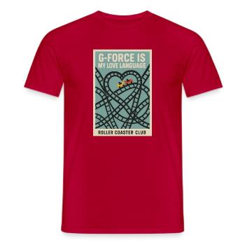 G-Force is Love | Roller Coaster Club - Men's T-Shirt - red - Front - AI Model Male 178 dark (178cm)