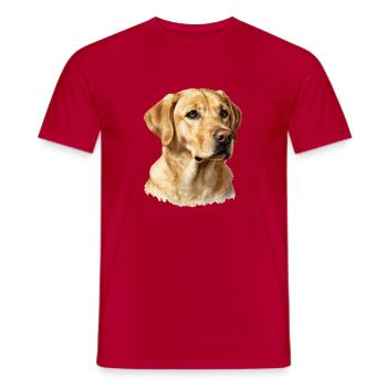 portrait golden retriever - Men's T-Shirt - red - Front - AI Model Male 178 dark (178cm)