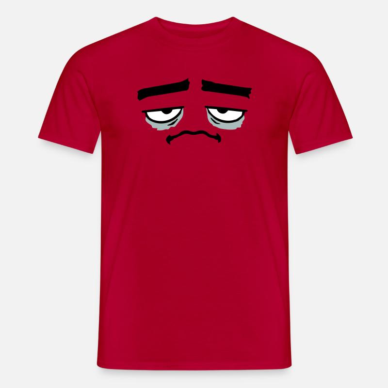 Grumpy sad disappointed face funny - Men's T-Shirt - red