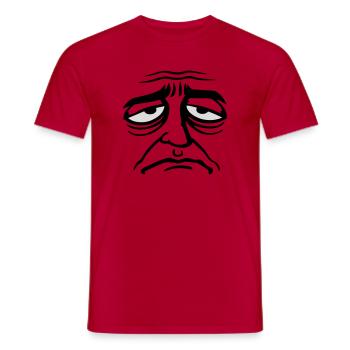 Mürrisches Trauriges Enttäuschtes Gesicht Lustig - T-shirt homme - rouge - Devant - AI Model Male 178 dark (178cm)