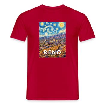 Reno Nevada Sternenhimmel über Wüstenstadt - Männer T-Shirt - Rot - Vorne - AI Model Male 178 dark (178cm)