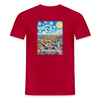Starry sky San Bernardino - Men's T-Shirt - red - Front - AI Model Male 178 dark (178cm)