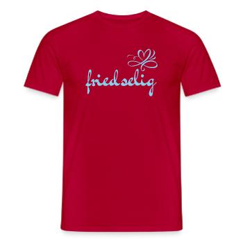 friedselig - Wortschätze - vergessene Wörter - Männer T-Shirt - Rot - Vorne - AI Model Male 178 dark (178cm)
