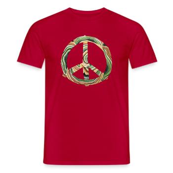 Wasserfarbener Friedenskreis - Männer T-Shirt - Rot - Vorne - AI Model Male 178 dark (178cm)