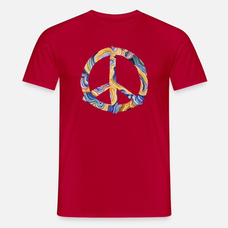 Regenbogen Frieden Symbol - Männer T-Shirt - Rot