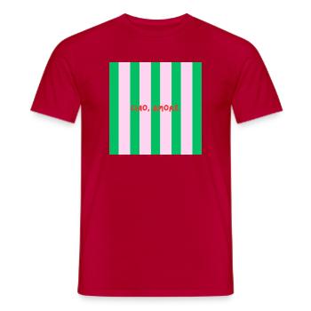 Minimalist CIAO, AMORE. Graphic Tee Design - T-shirt homme - rouge - Devant - AI Model Male 178 dark (178cm)