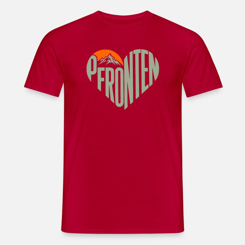 Pfronten Bergherz Panorama - Männer T-Shirt - Rot