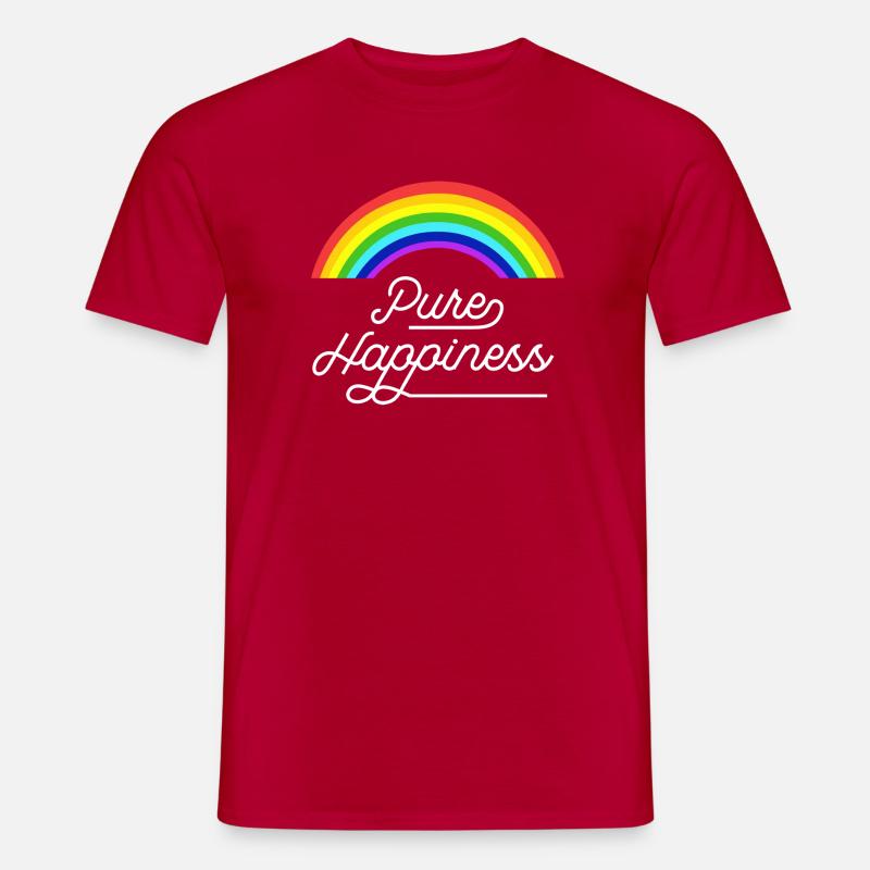Reines Glück Regenbogenzitat - Männer T-Shirt - Rot