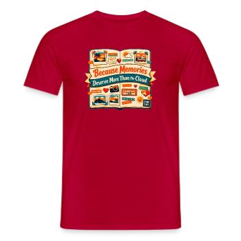 Mehr als Cloud | Scrapbooking Fotos - Männer T-Shirt - Rot - Vorne - AI Model Male 178 dark (178cm)