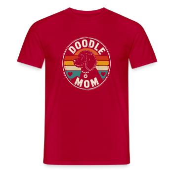 Doodle Mom Retro Hundebadge - Männer T-Shirt - Rot - Vorne - AI Model Male 178 dark (178cm)