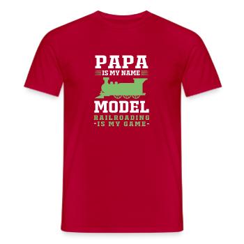 Model Railway Model Making Model Maker - Men's T-Shirt - red - Front - AI Model Male 178 dark (178cm)