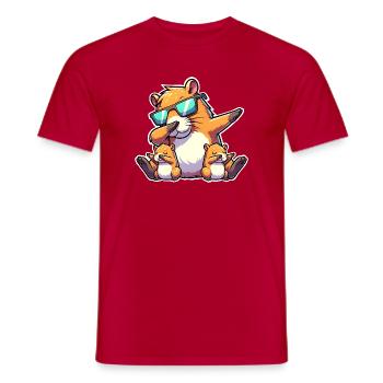 Capybara Papa - Männer T-Shirt - Rot - Vorne - AI Model Male 178 dark (178cm)