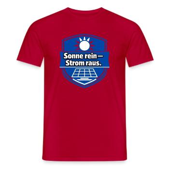 Module solaire, énergie solaire, énergie solaire - T-shirt homme - rouge - Devant - AI Model Male 178 dark (178cm)
