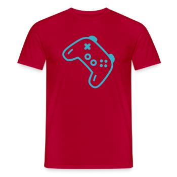 Turquoise controller silhouette - Men's T-Shirt - red - Front - AI Model Male 178 dark (178cm)