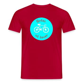 Fahrrad hellblau Rad Kreis coole Sprüche Fan Hobby - Männer T-Shirt - Rot - Vorne - AI Model Male 178 dark (178cm)